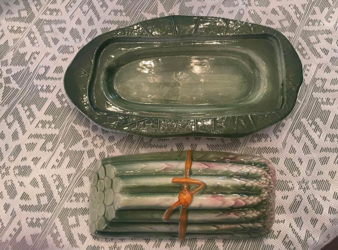 Vintage Bresolin Asparagus Butter Dish Made in Italy & numbered