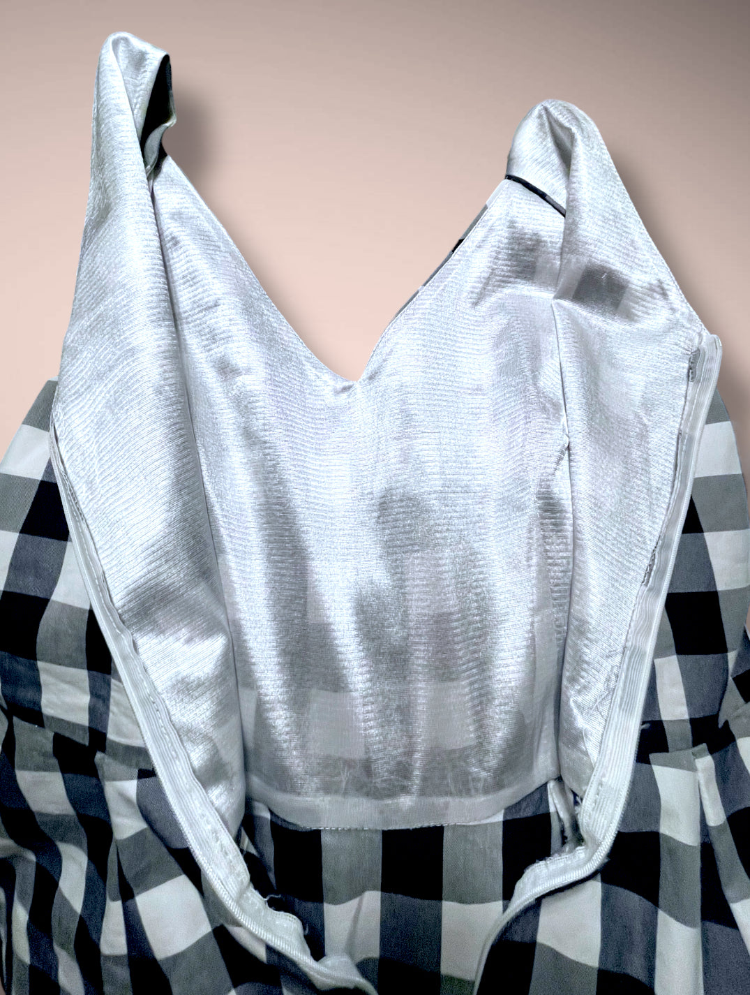 Vintage Gingham Black & White Picnic Plaid Tank A Line Rockabilly Dress