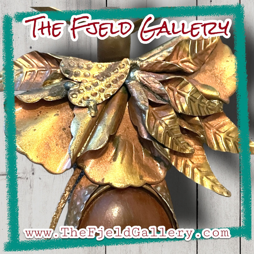 Eleganté Brass Amber Barbaric Choker Floral Necklace