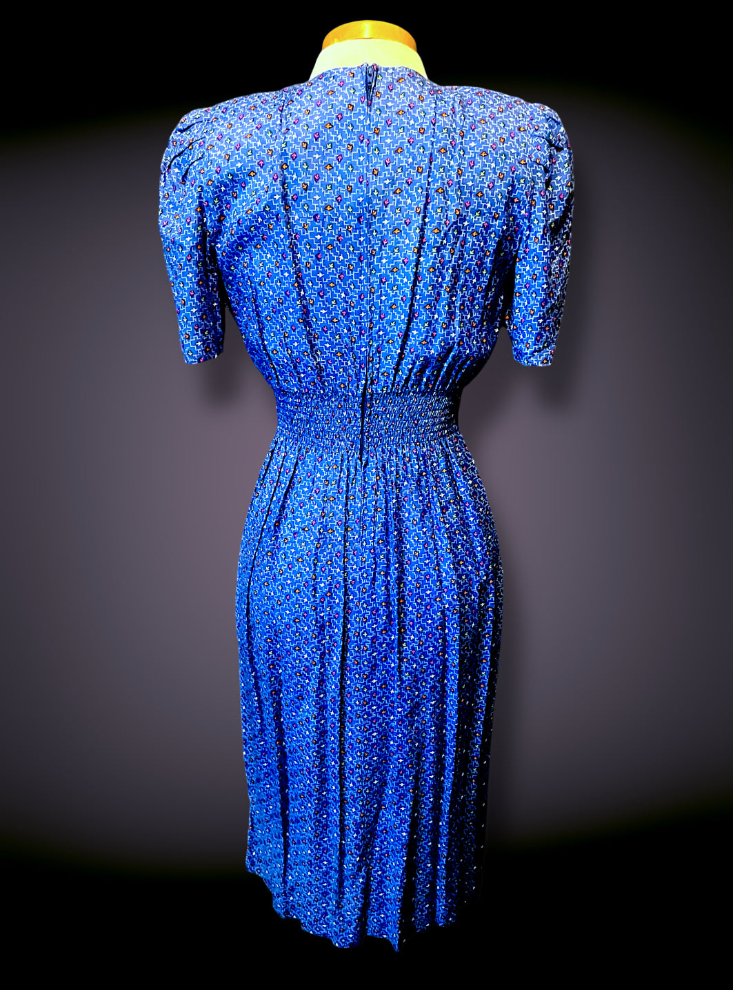 Vintage 1960’s Blue, Pink, Orange, Yellow & White Arrow Pattern Shift Dress