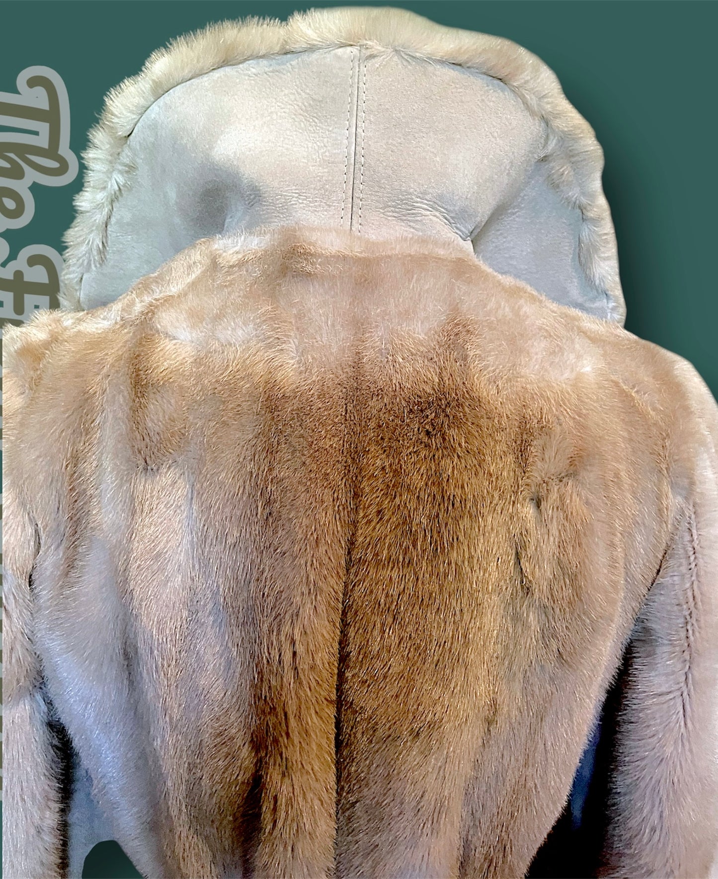 1960’s Tan Beige Suede Leather & Faux Fur Overcoat London Leather by Lilli Ann