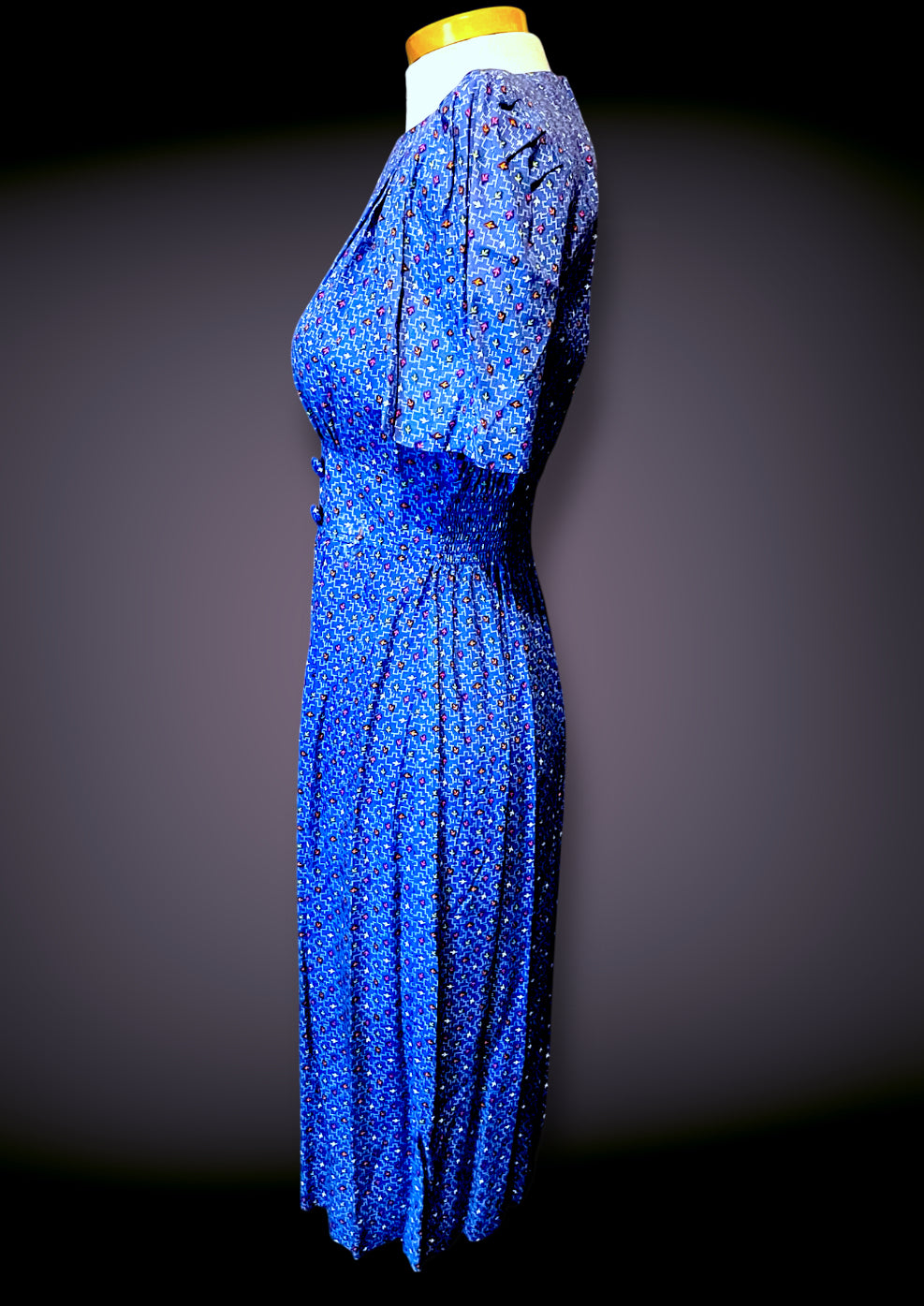 Vintage 1960’s Blue, Pink, Orange, Yellow & White Arrow Pattern Shift Dress