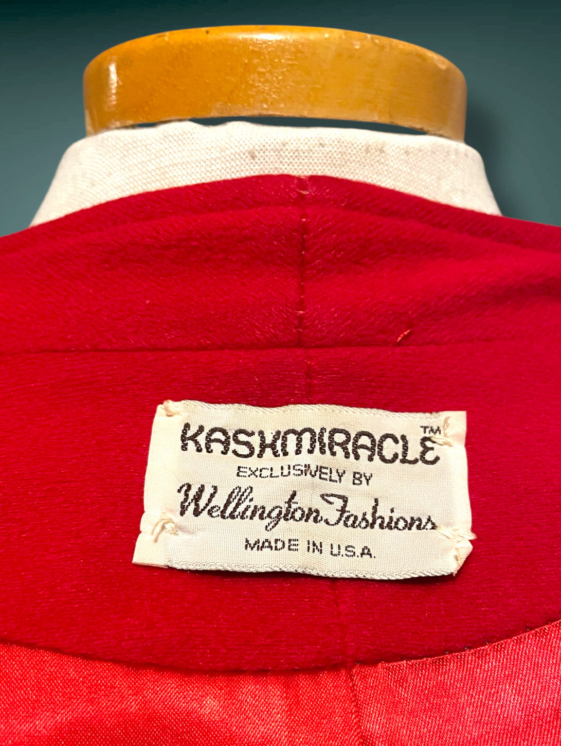 1960’s Red Faux Cashmere Long Wellington Overcoat