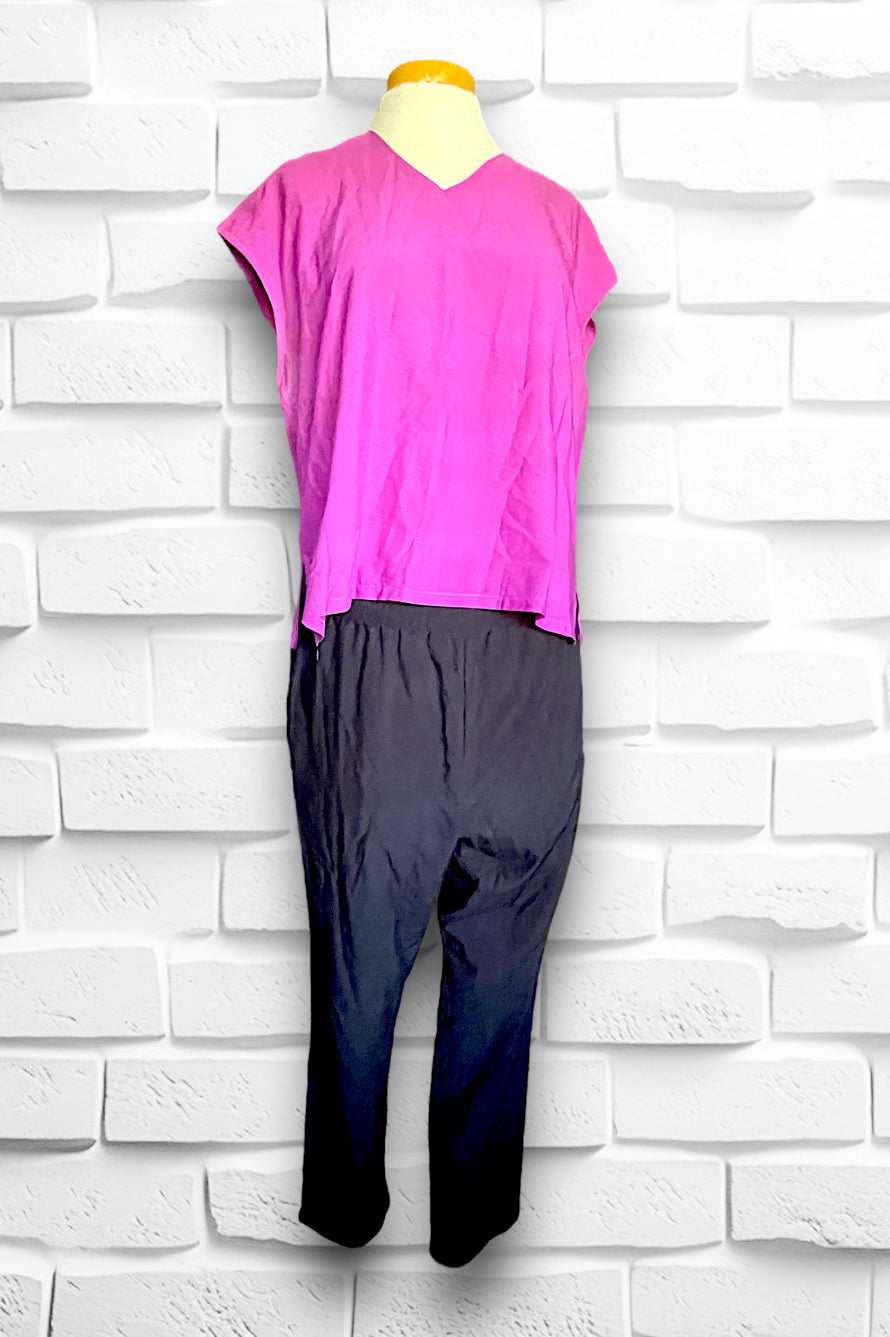 1980’s Color Block Magenta, Yellow, Blue & Black 3 Piece Outfit Set