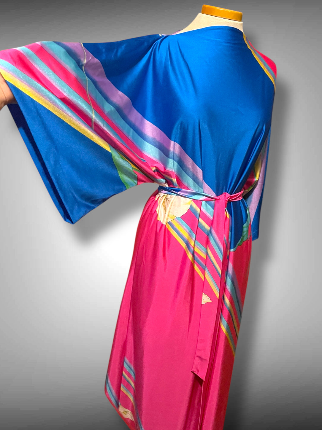 1960’s Belted Kaftan House Dress Tropical Retro Maxi Dress