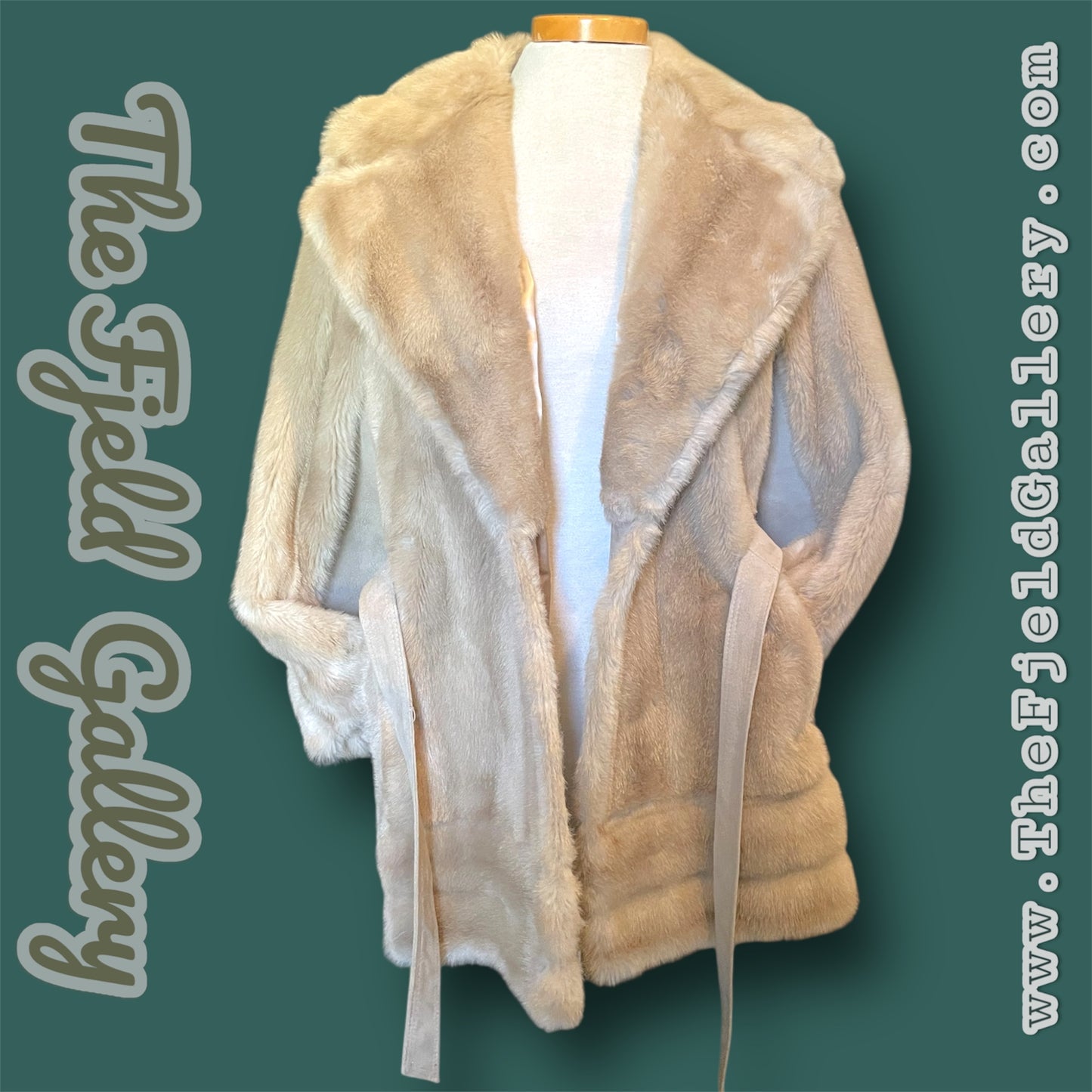 1960’s Tan Beige Suede Leather & Faux Fur Overcoat London Leather by Lilli Ann