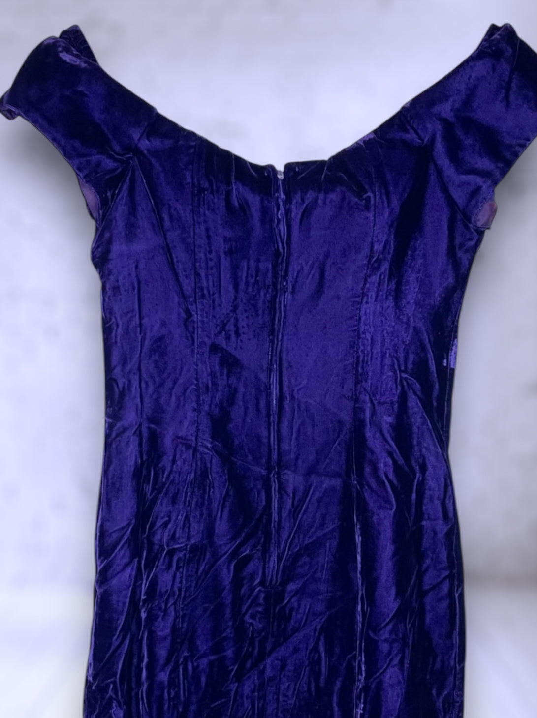 Vintage 1980’s Purple Blue Velvet Short Party Dress