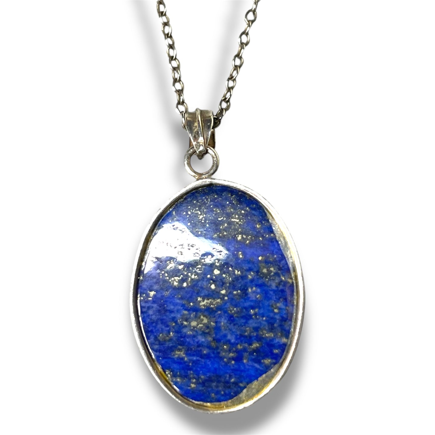 Sterling Silver Lapis Lazuli Gemstone Necklace Pendant