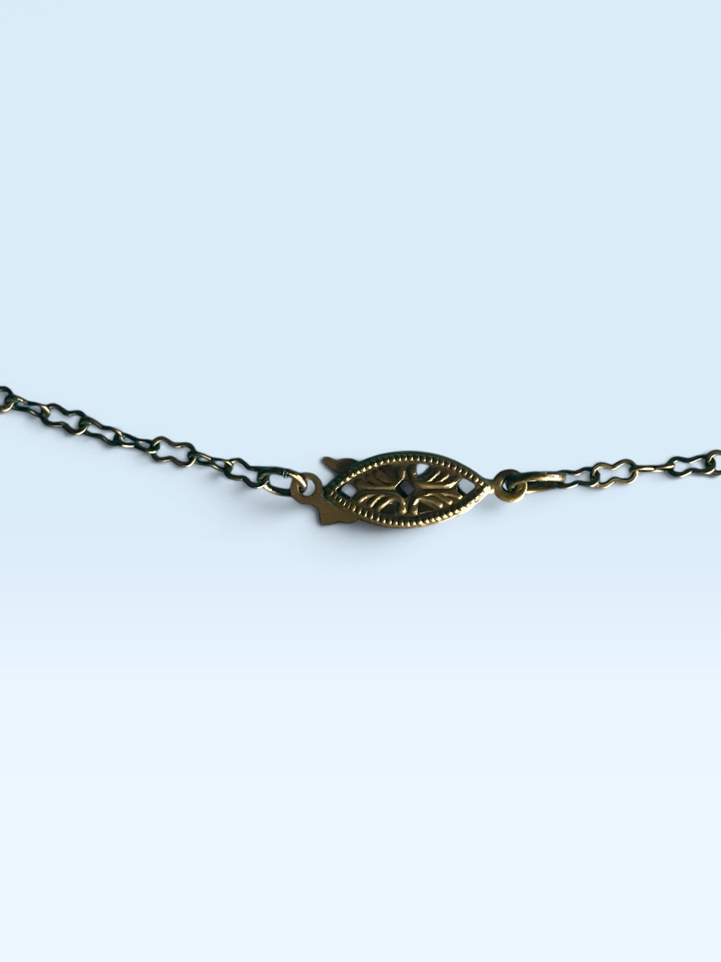 Art Nouveau Nieger Brothers Purple Cat Eye Star Art Glass Enamel Flower Brass Filigree Necklace