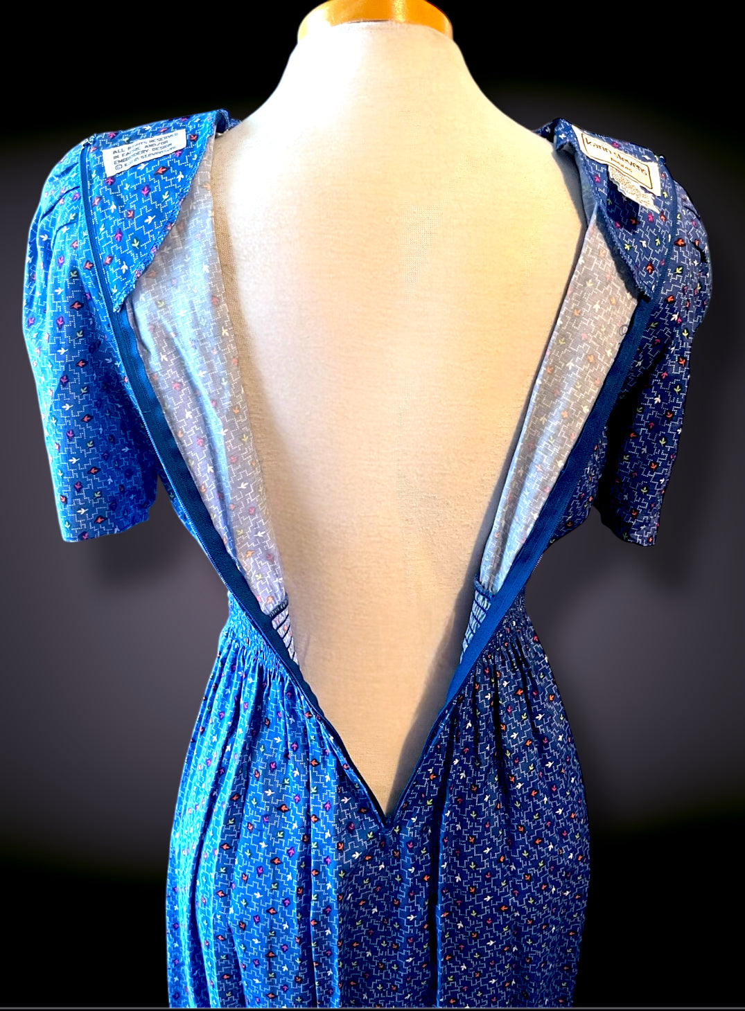 Vintage 1960’s Blue, Pink, Orange, Yellow & White Arrow Pattern Shift Dress