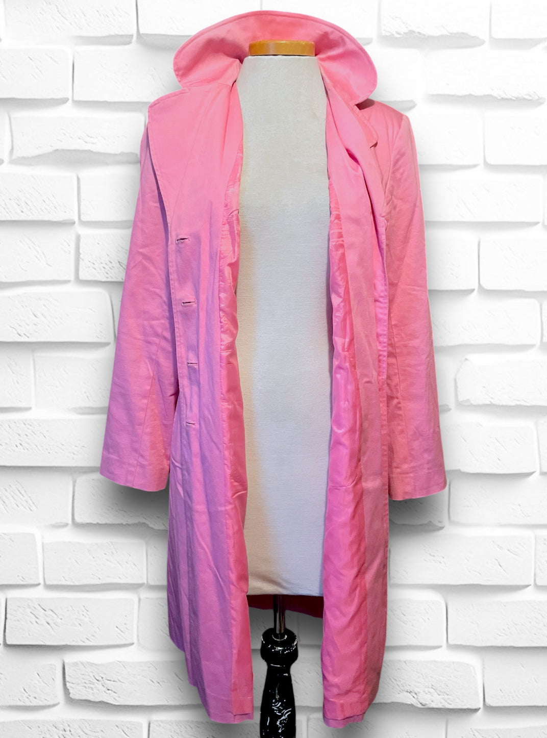 Vintage Baby Pink Long Trench Coat