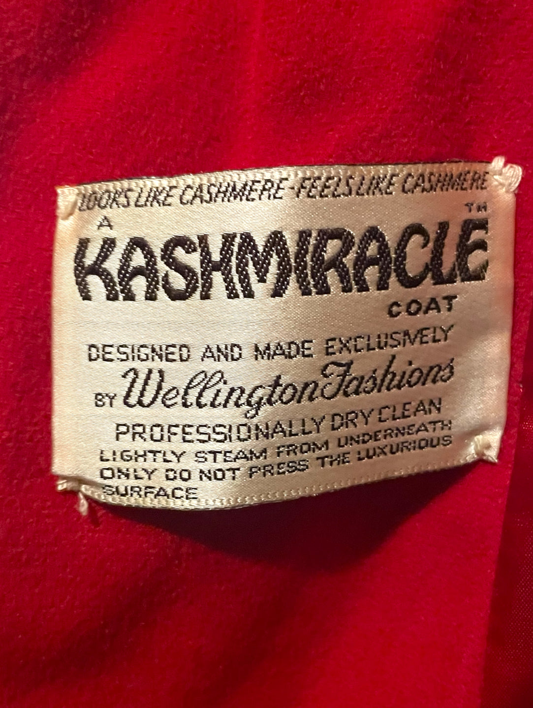 1960’s Red Faux Cashmere Long Wellington Overcoat