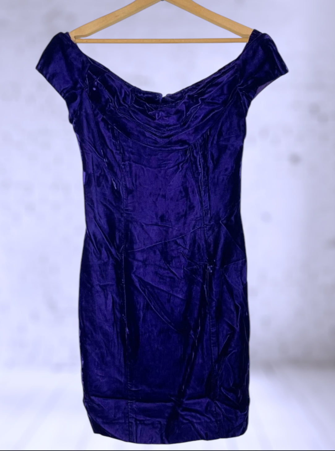 Vintage 1980’s Purple Blue Velvet Short Party Dress