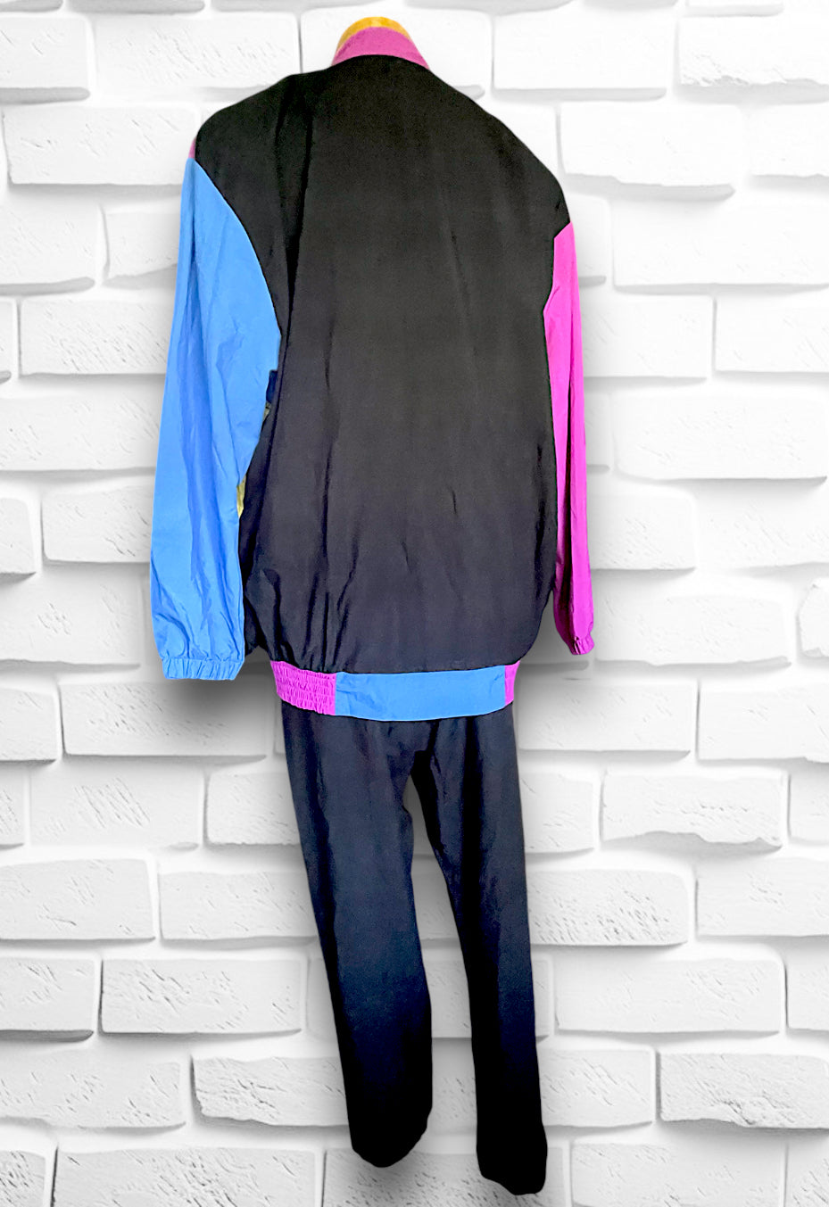 1980’s Color Block Magenta, Yellow, Blue & Black 3 Piece Outfit Set