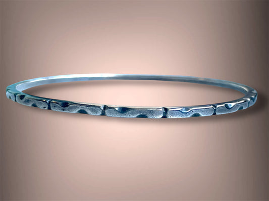 1940’s Sterling Silver Abstract Geometric Bangle Bracelet