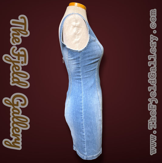 Vintage Guess Denim Jean Sheath Body Con Mini Dress