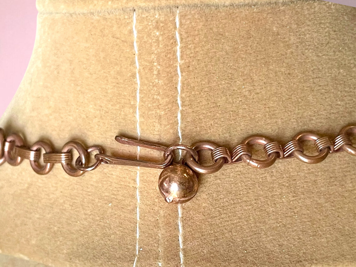 Vintage Copper & Foil Confetti Lucite Choker Necklace