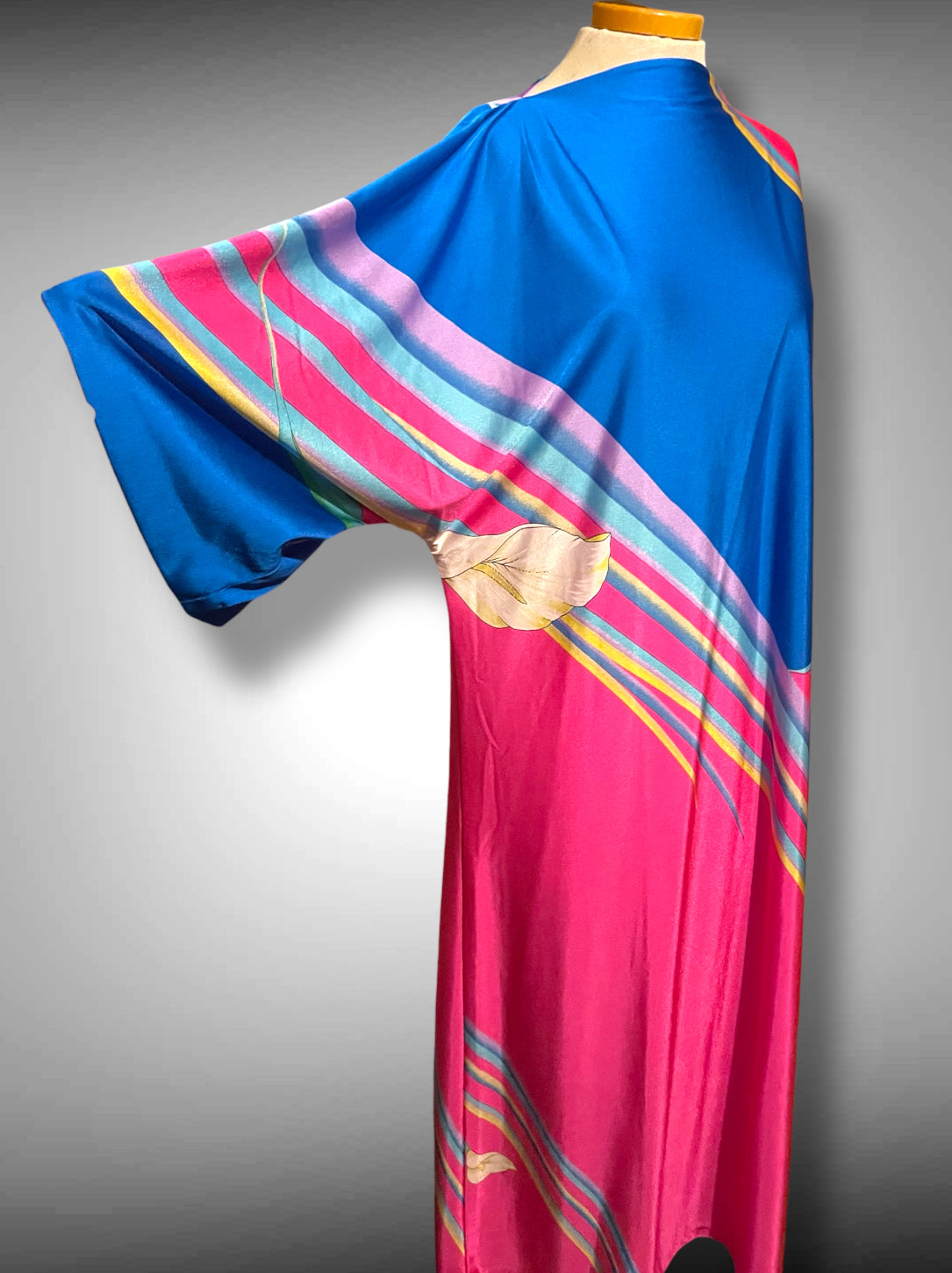 1960’s Belted Kaftan House Dress Tropical Retro Maxi Dress