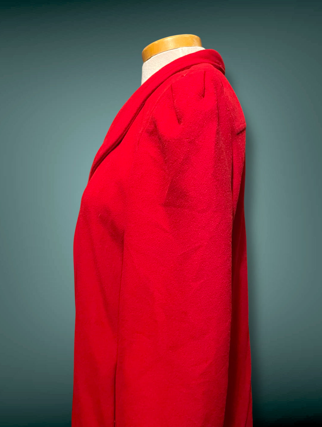 1960’s Red Faux Cashmere Long Wellington Overcoat