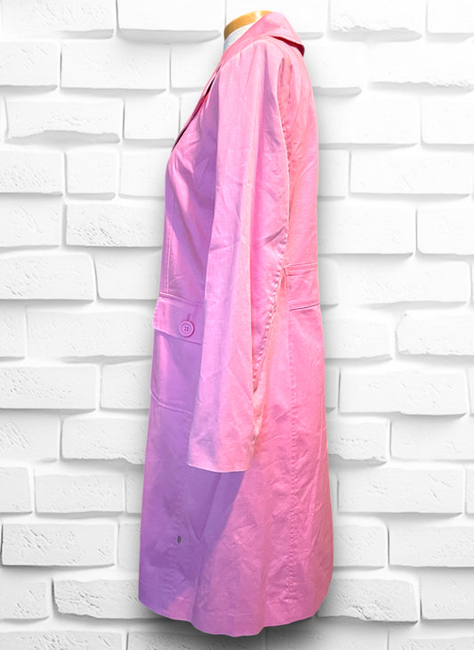 Vintage Baby Pink Long Trench Coat