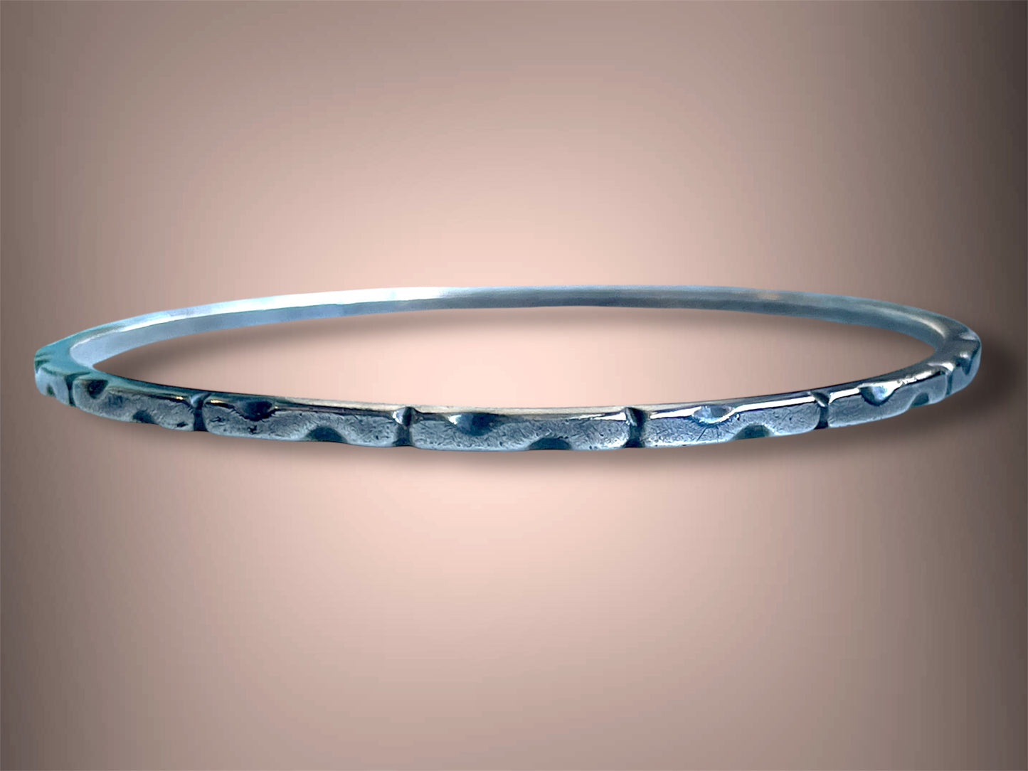 1940’s Sterling Silver Abstract Geometric Bangle Bracelet
