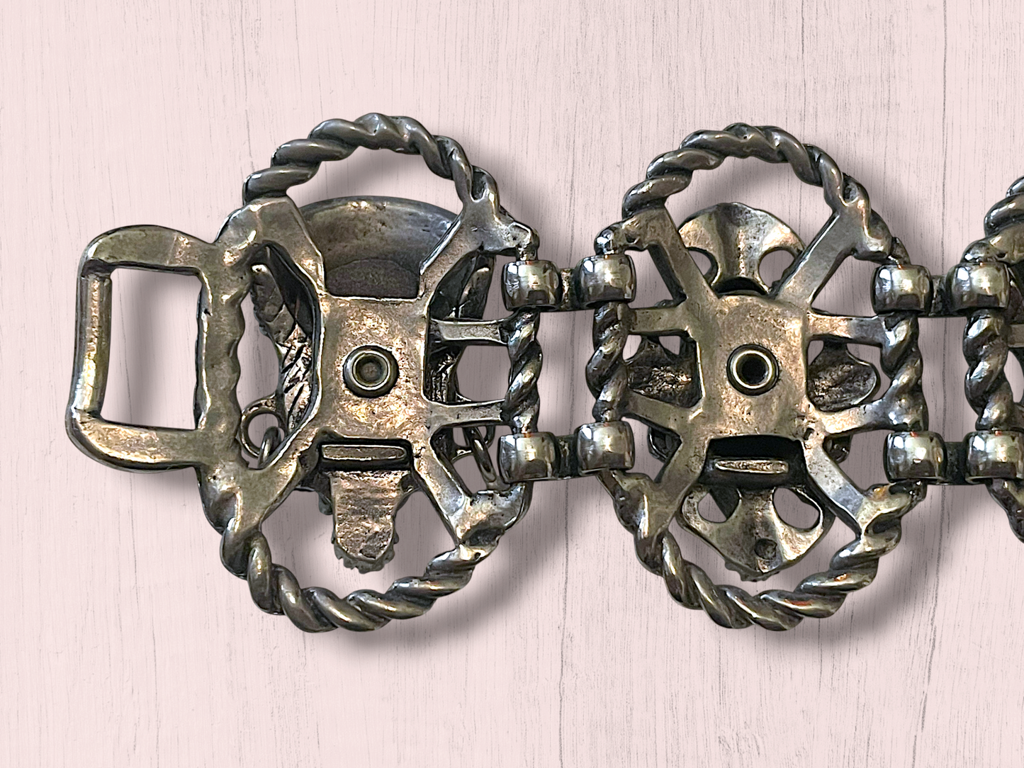 Vintage Selro & Selini African Headdress Face Panel Link Bracelet
