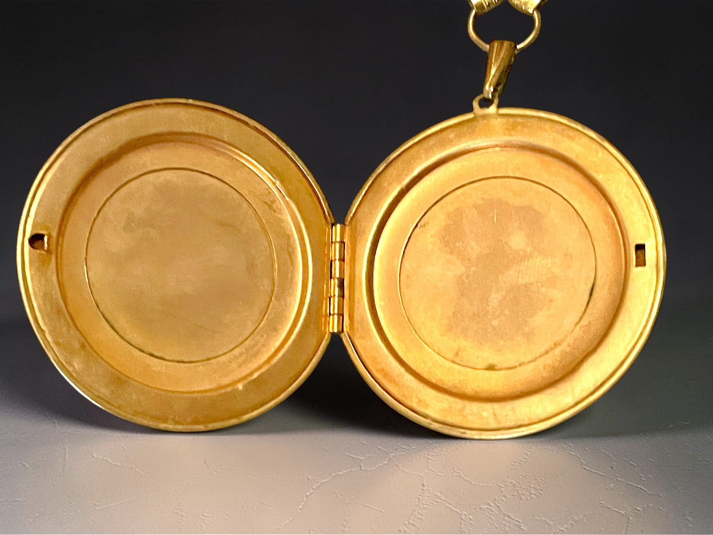 Victorian Black Mourning Cameo Gold Embossed Book-link Chain Gothic Locket Necklace