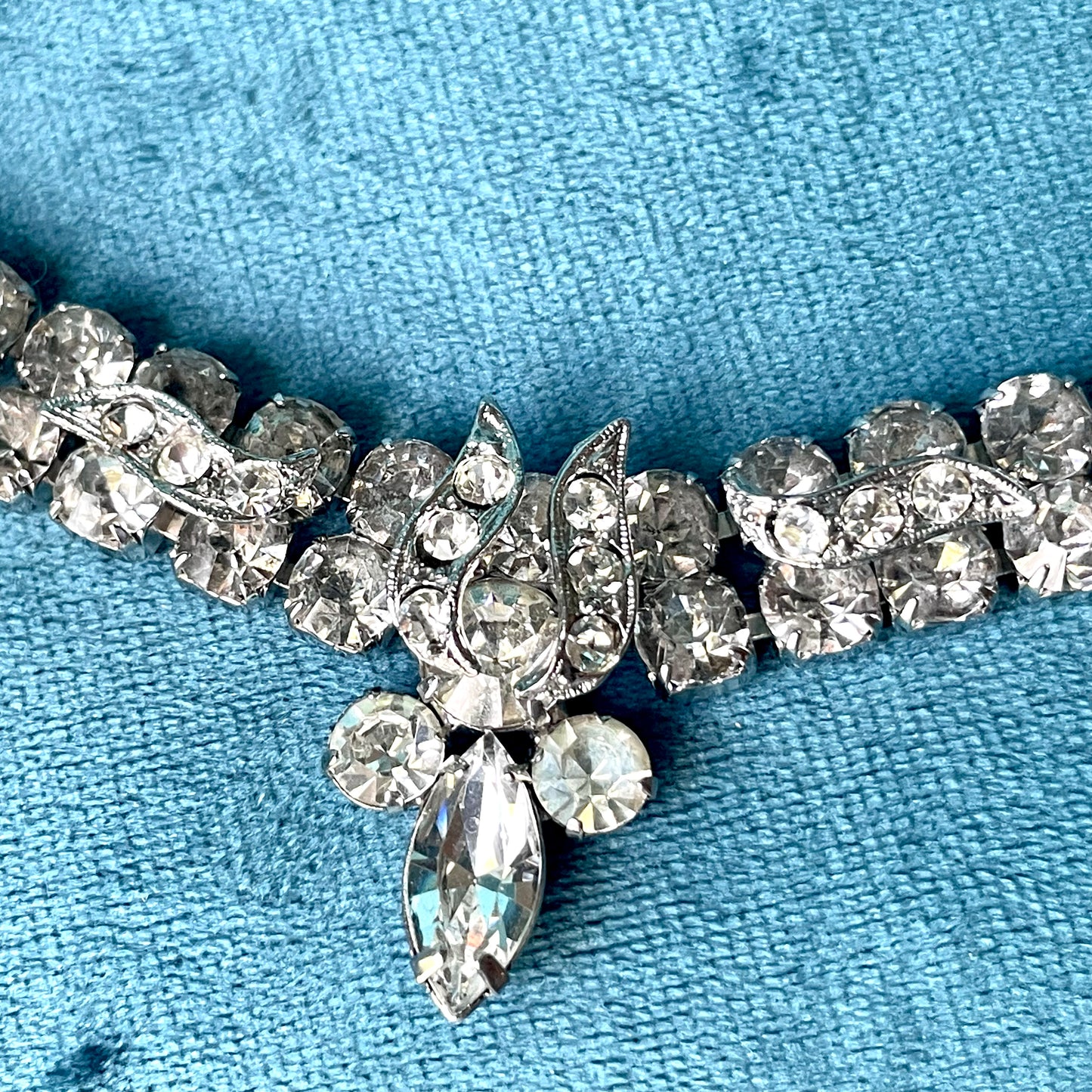 Weiss Designer Crystal Rhinestone Choker Necklace & Kramer Earrings Set