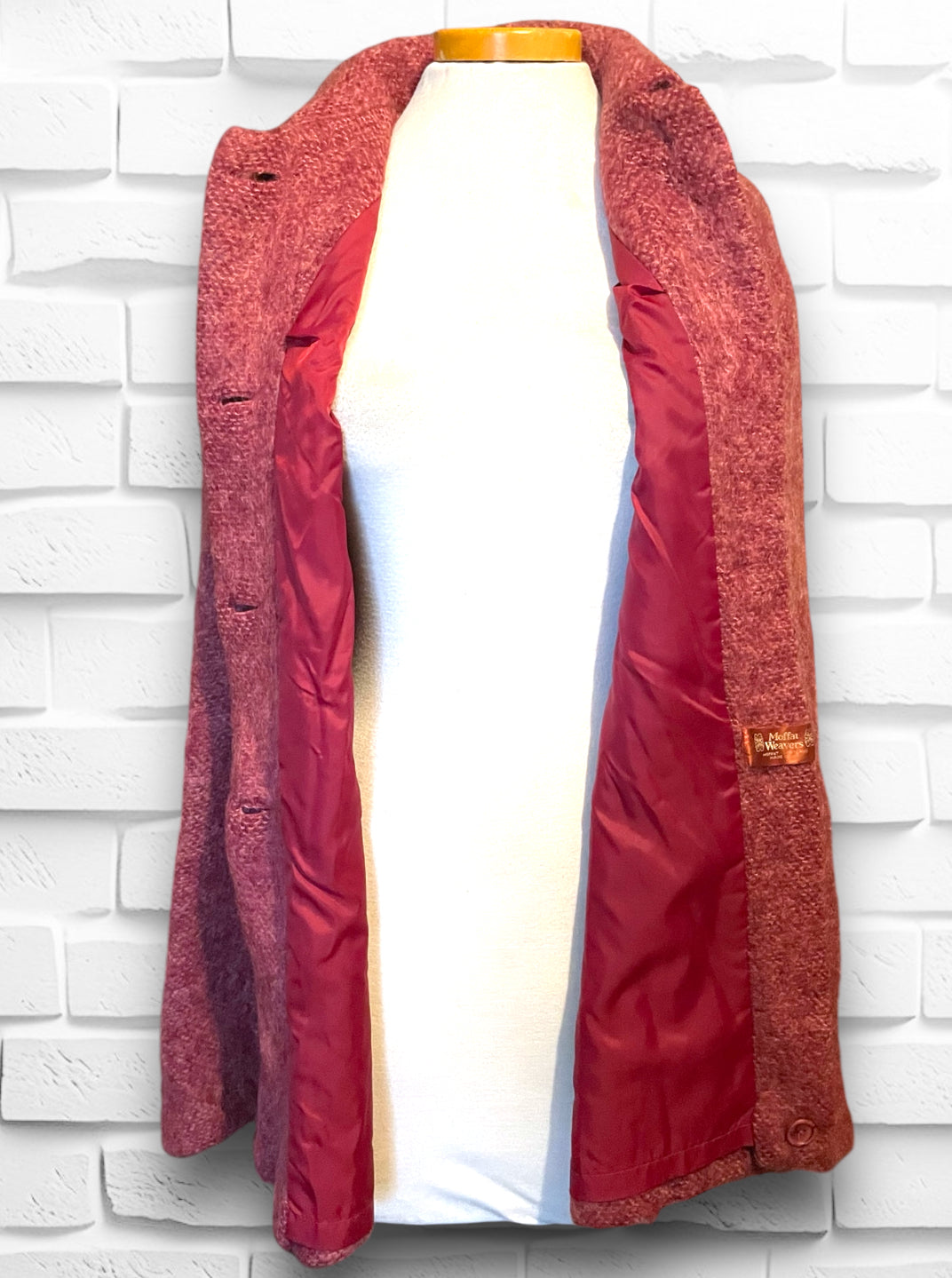 1960’s Mohair Red Pink Button Up Cape