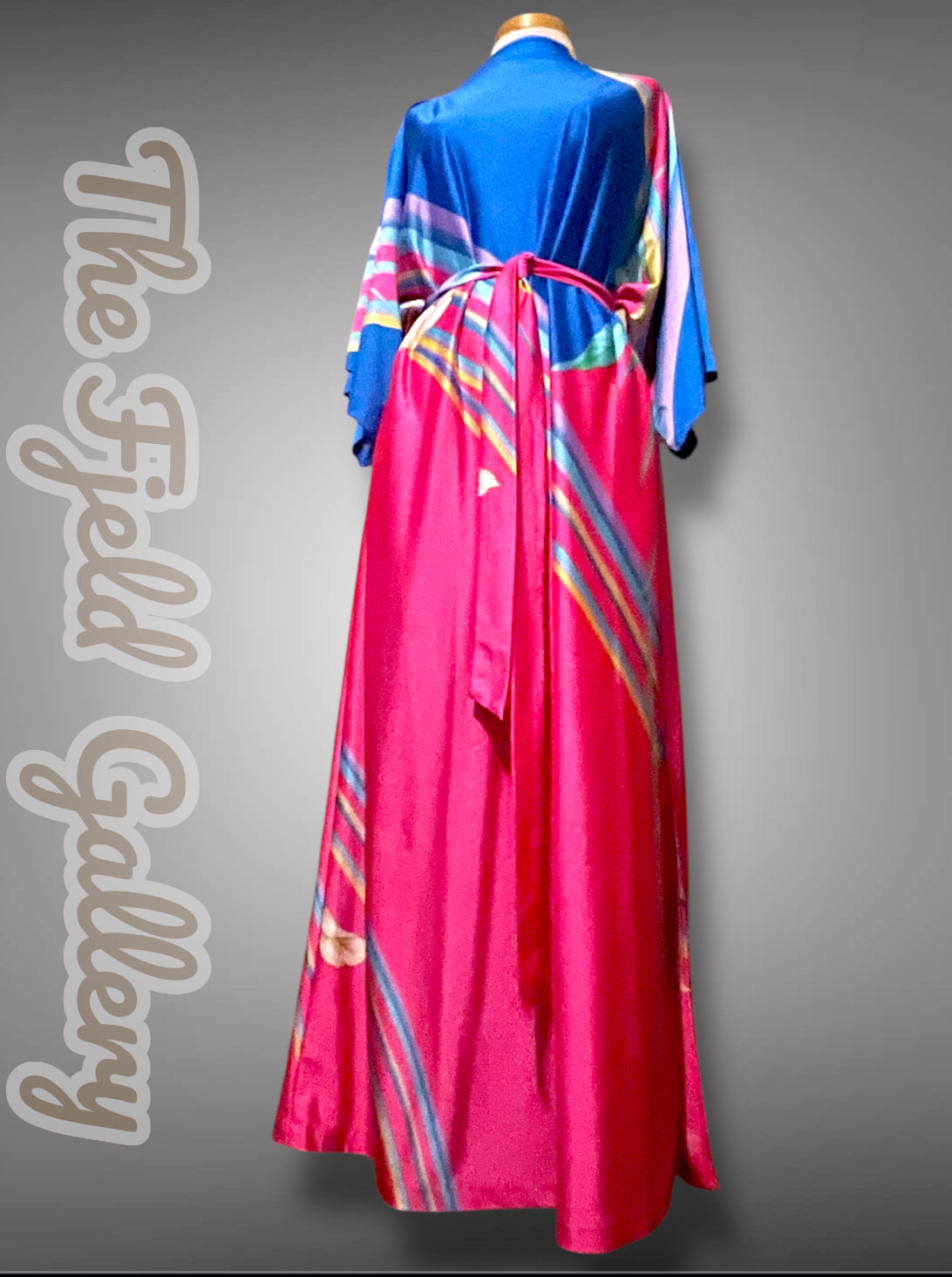 1960’s Belted Kaftan House Dress Tropical Retro Maxi Dress