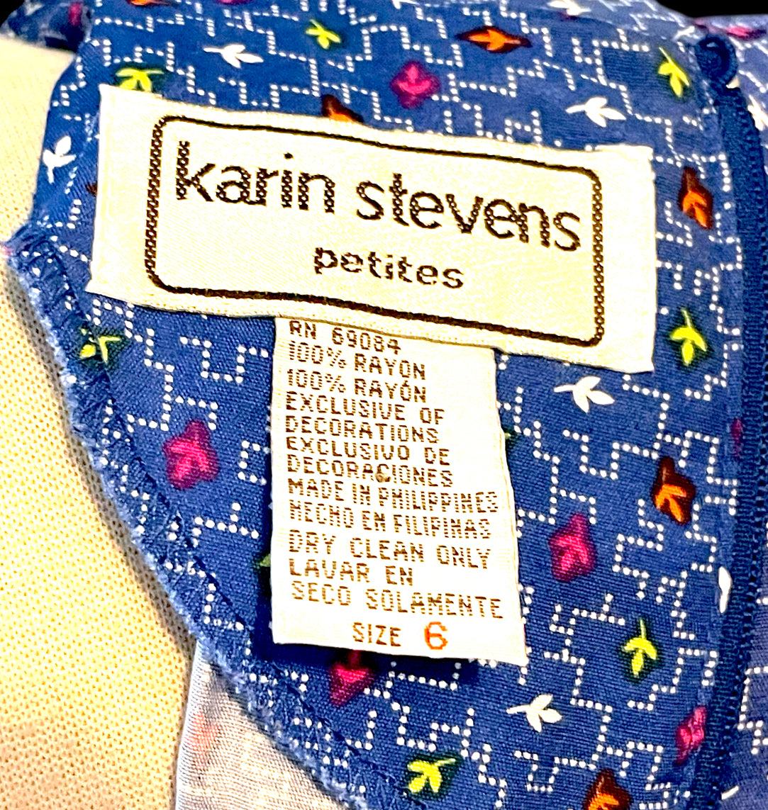 Vintage 1960’s Blue, Pink, Orange, Yellow & White Arrow Pattern Shift Dress