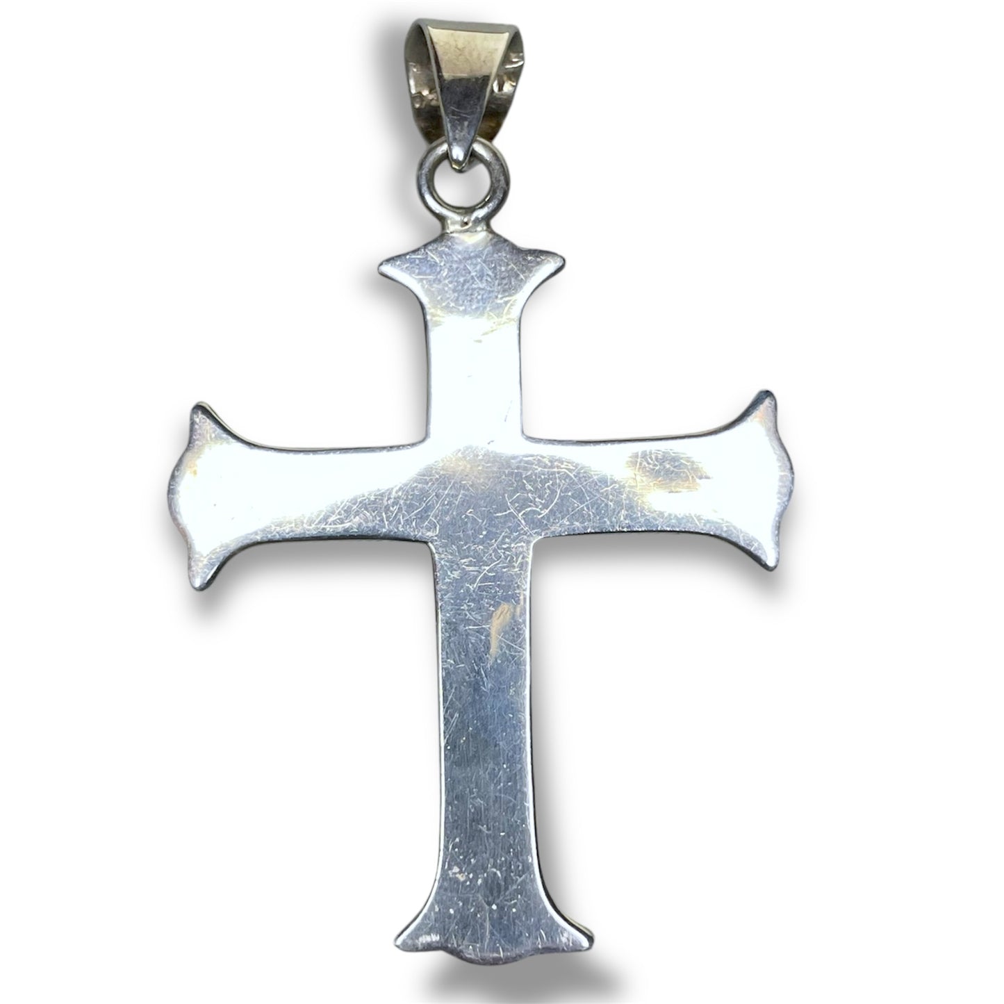 Sterling Silver & Citrine Religious Cross Necklace Pendant