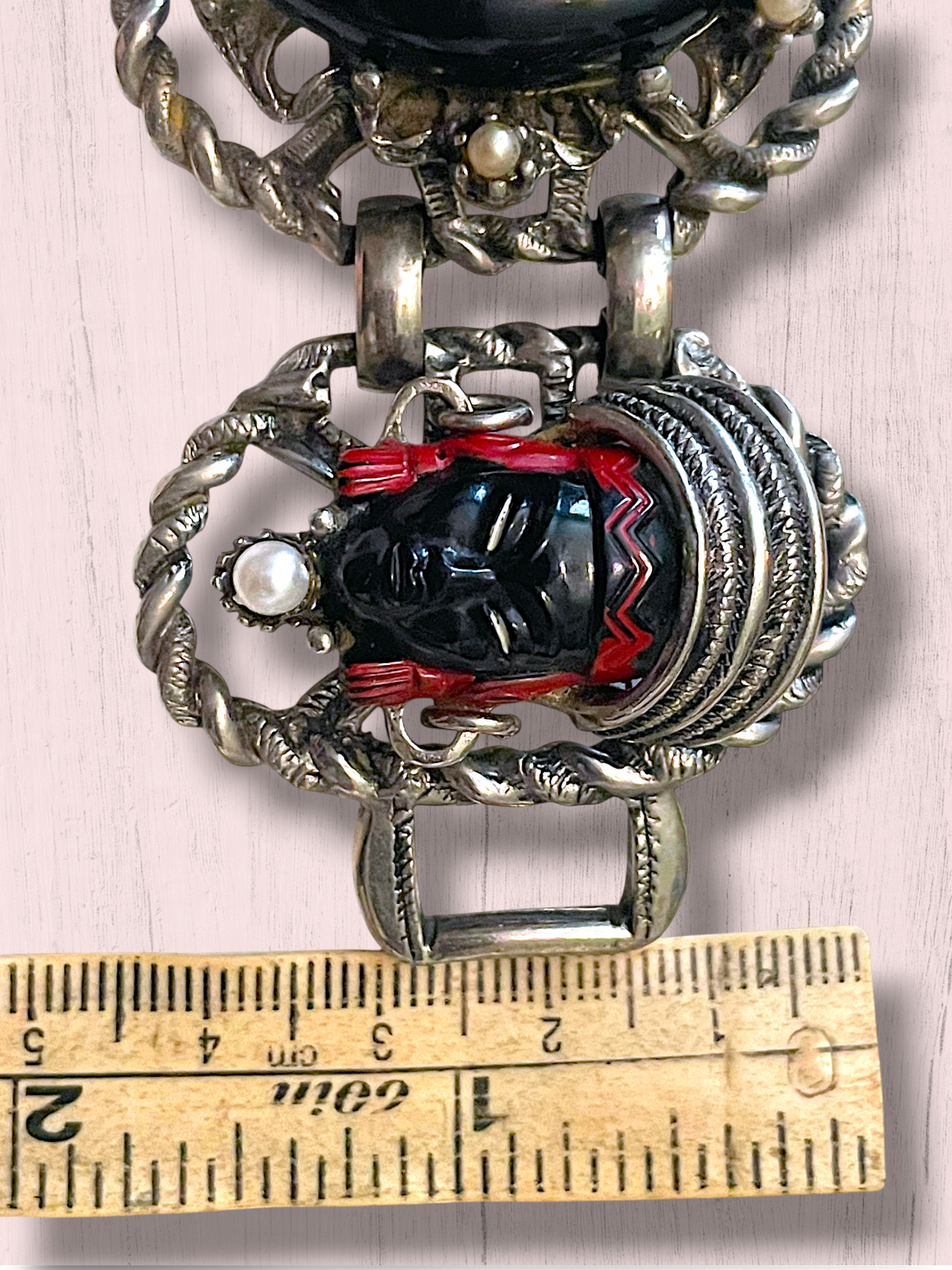 Vintage Selro & Selini African Headdress Face Panel Link Bracelet