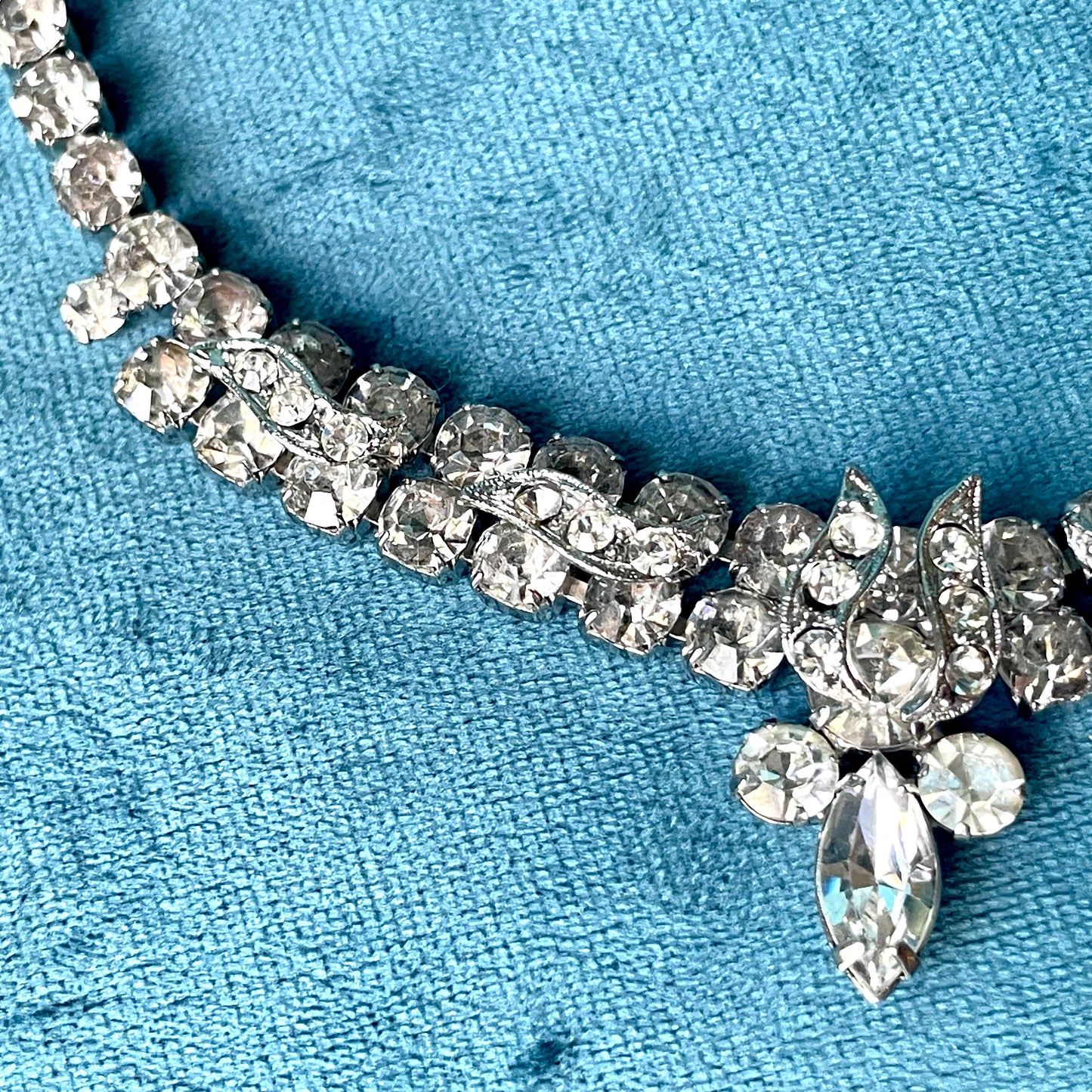Weiss Designer Crystal Rhinestone Choker Necklace & Kramer Earrings Set