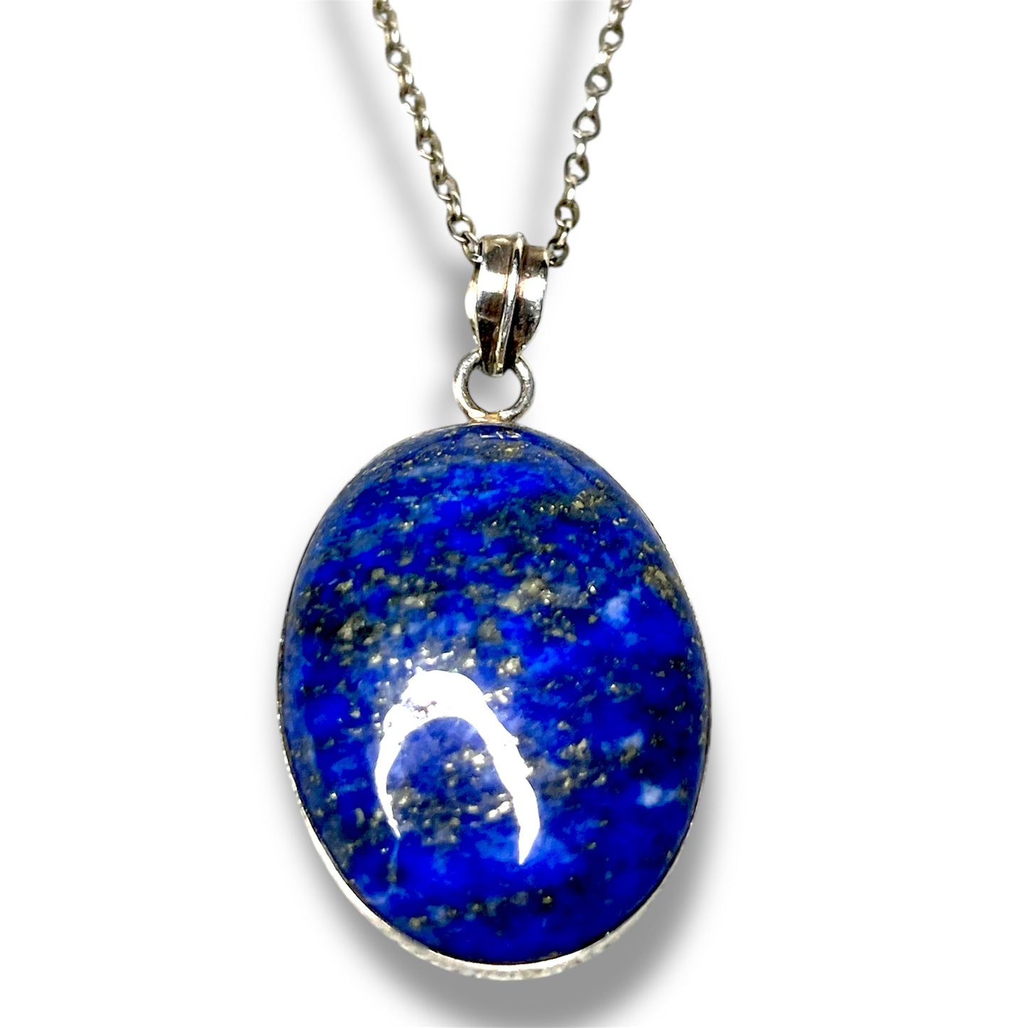 Sterling Silver Lapis Lazuli Gemstone Necklace Pendant