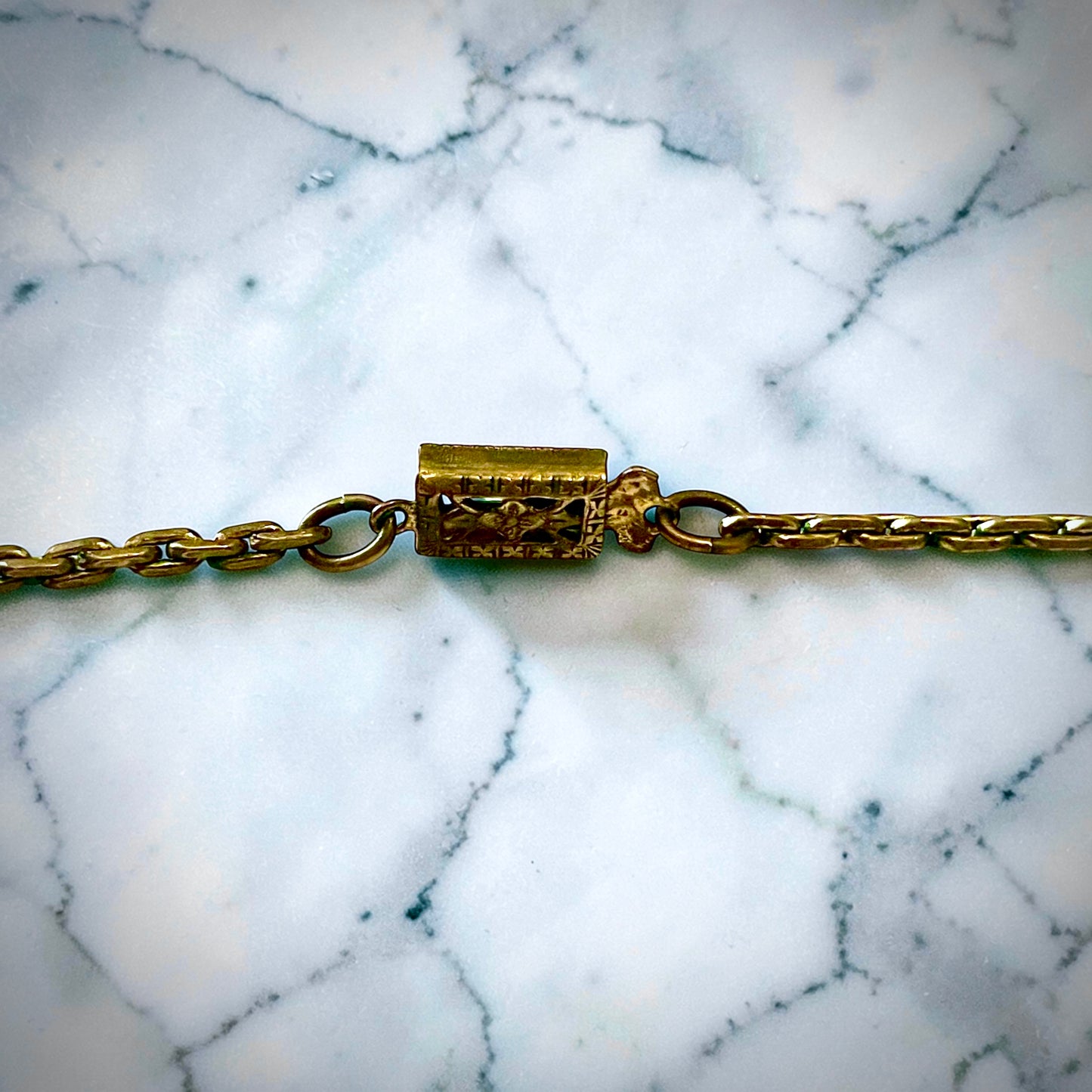 Edwardian Pink Gold Foil Art Glass Dragons Breath Fire Opal Festoon Necklace