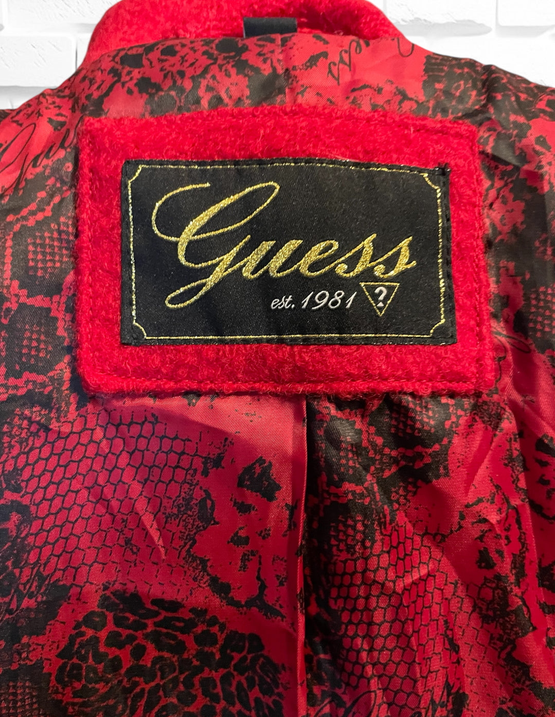 Vintage 1990’s Red Wool Long Guess Coat