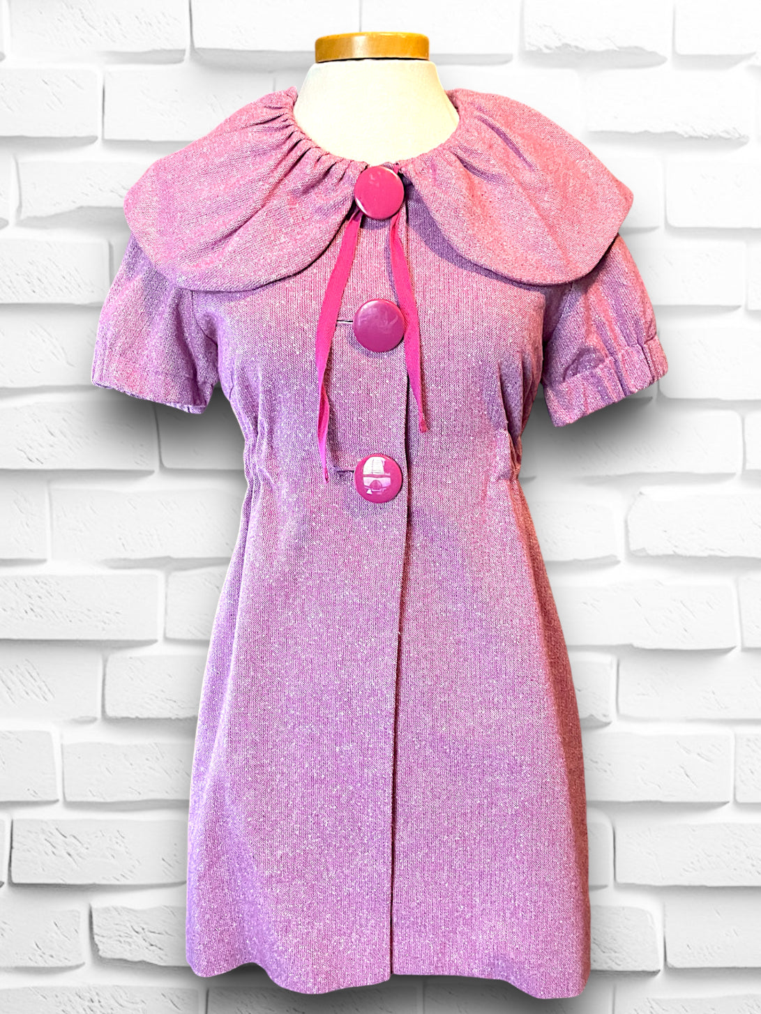 Vintage Pink Tweed Kensie Girl Short Sleeved Overcoat Dress