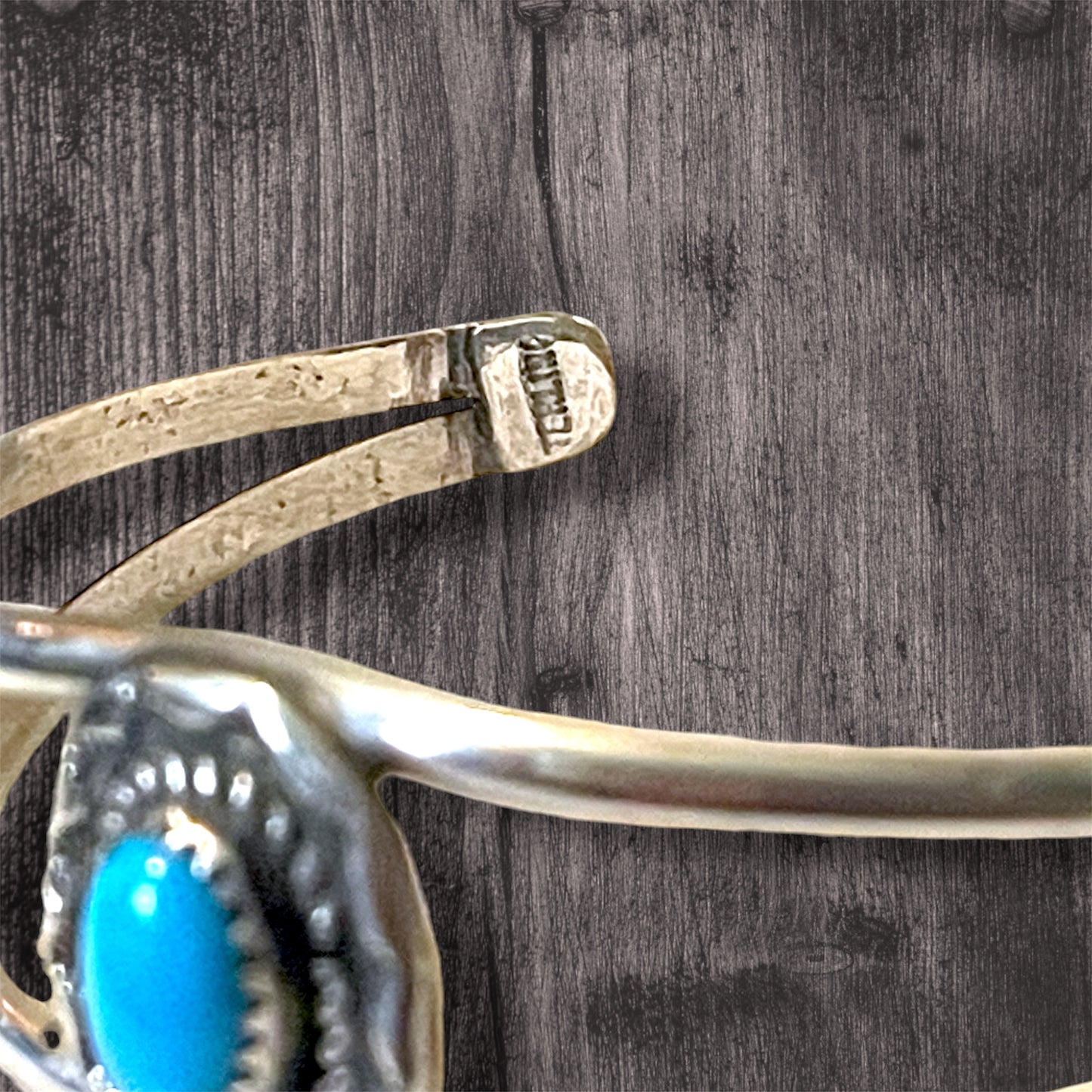 Vintage D.C. Thomas Navajo Native American Turquoise Sterling Silver Cuff Bracelet