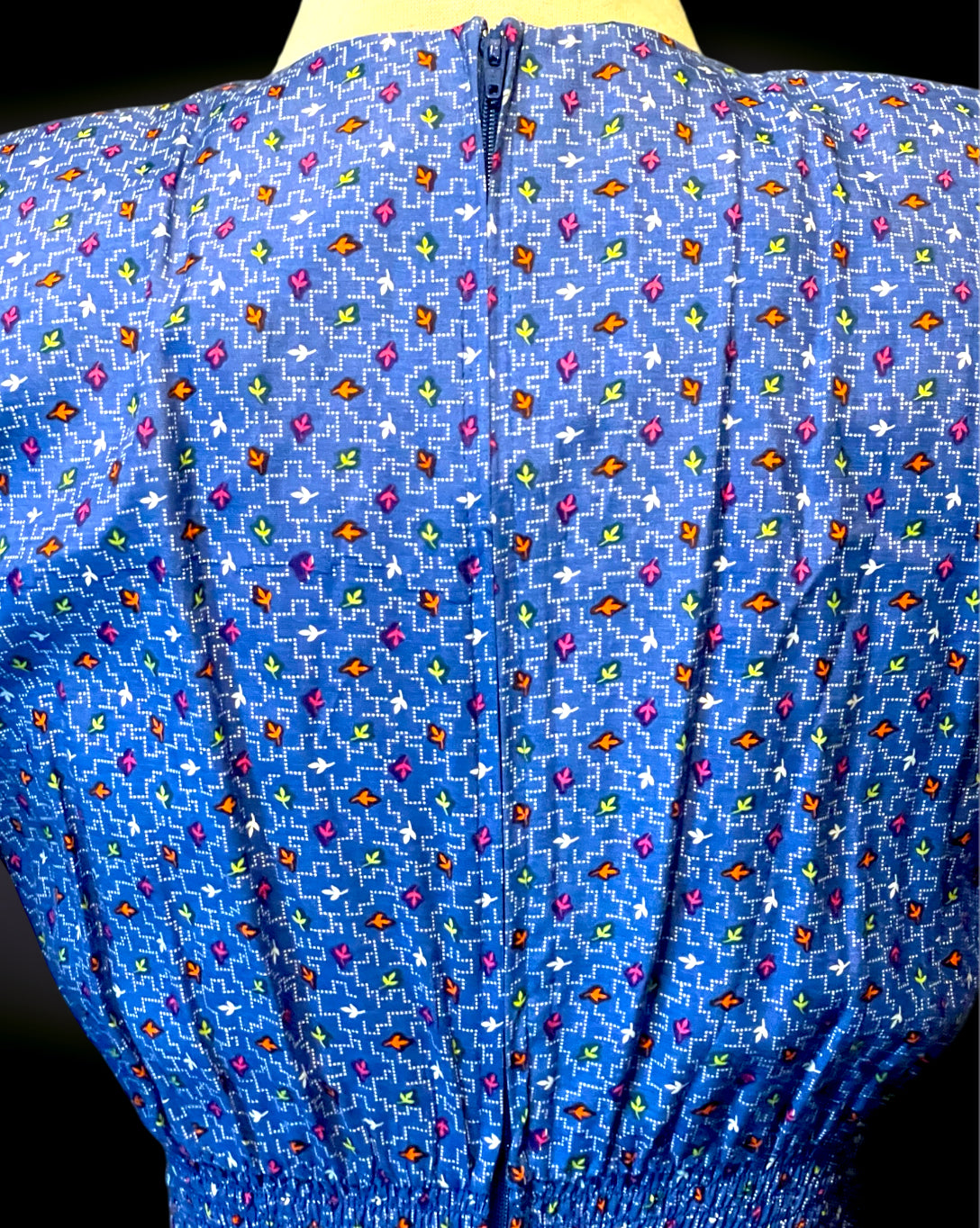 Vintage 1960’s Blue, Pink, Orange, Yellow & White Arrow Pattern Shift Dress