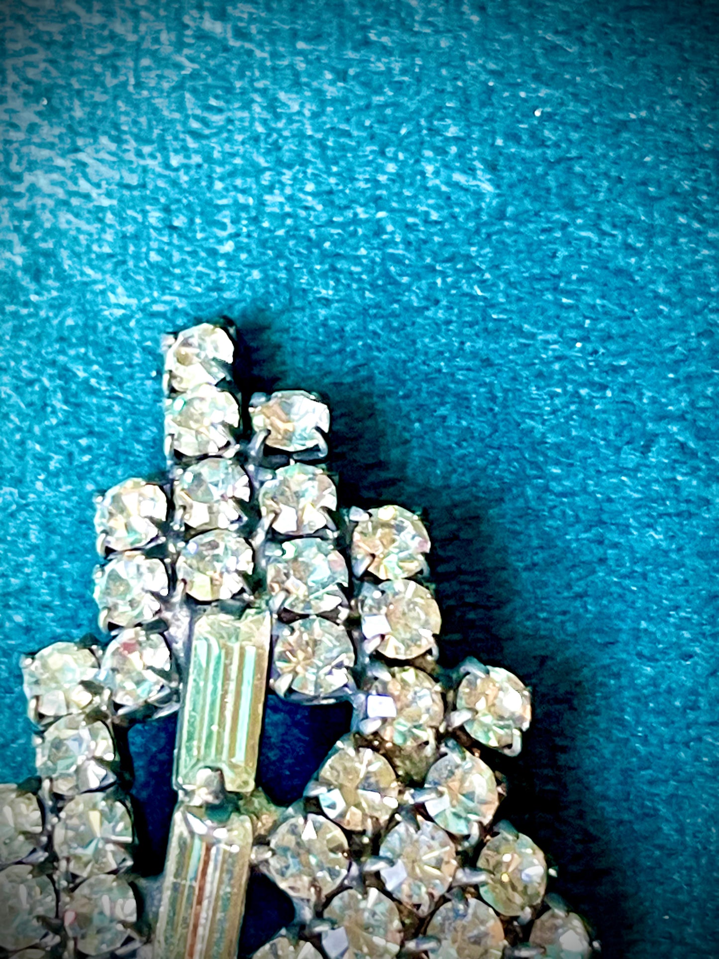 Juliana Vintage Crystal Rhinestone Silver Leaf Brooch