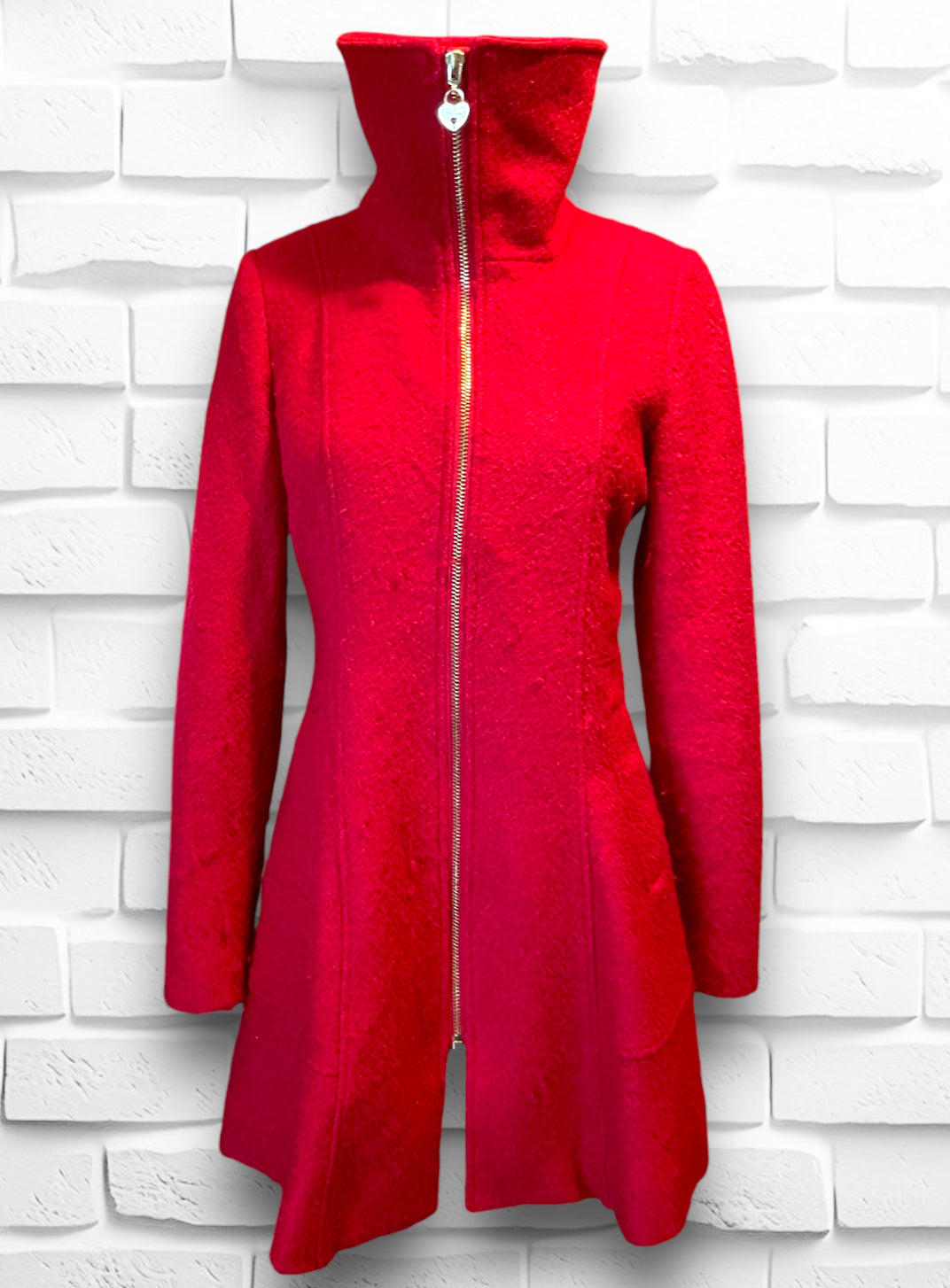 Vintage 1990’s Red Wool Long Guess Coat