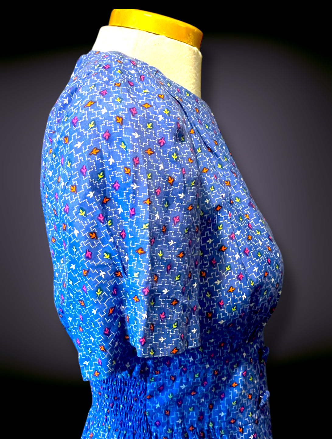 Vintage 1960’s Blue, Pink, Orange, Yellow & White Arrow Pattern Shift Dress