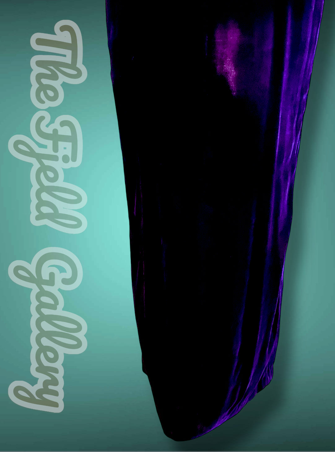 Deep Purple Velvet & Sheer Aurora Borealis Sequin Maxi Gown Dress