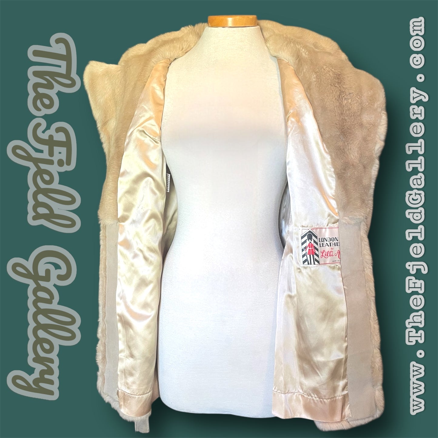 1960’s Tan Beige Suede Leather & Faux Fur Overcoat London Leather by Lilli Ann