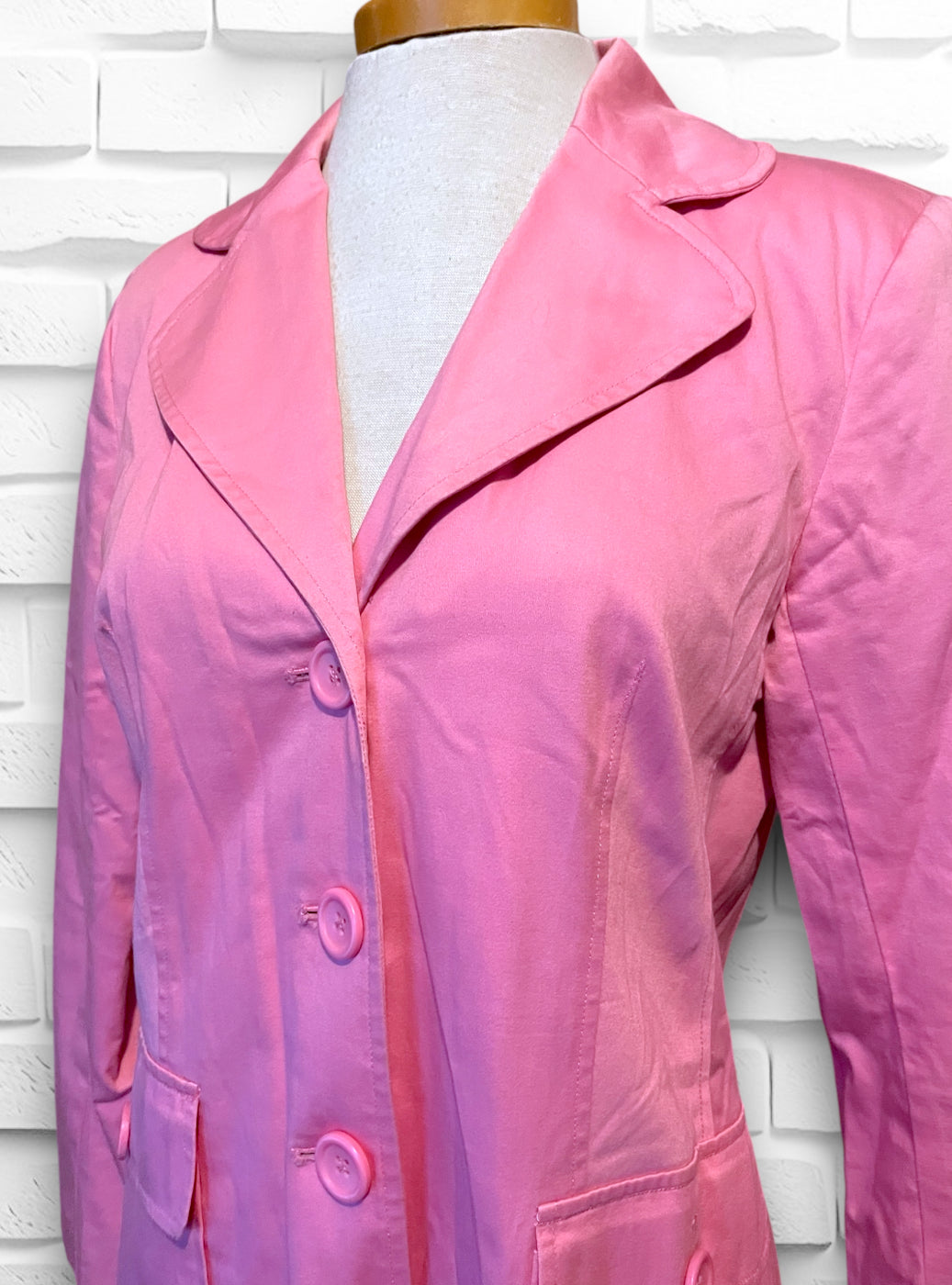 Vintage Baby Pink Long Trench Coat