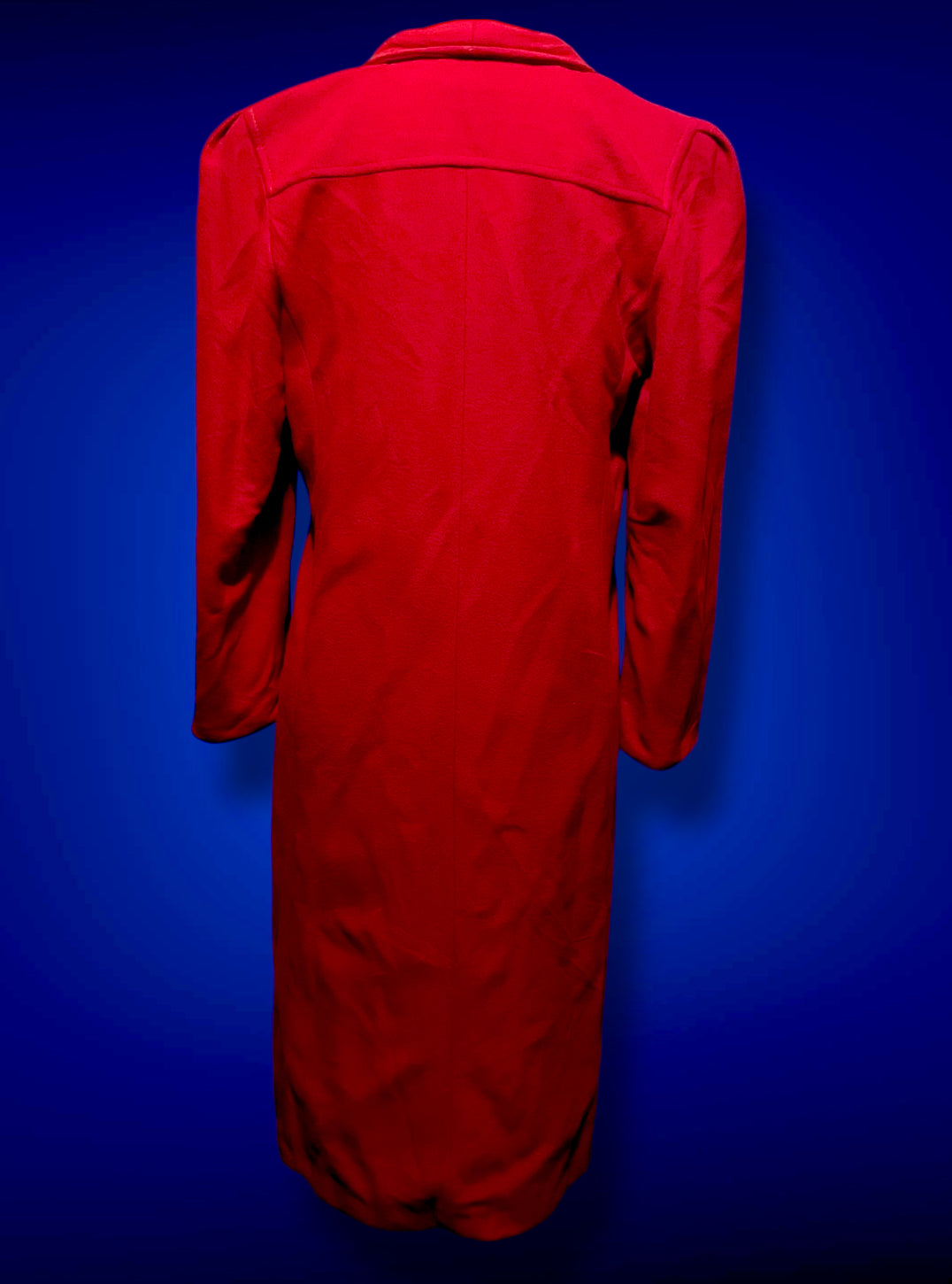 1960’s Red Faux Cashmere Long Wellington Overcoat