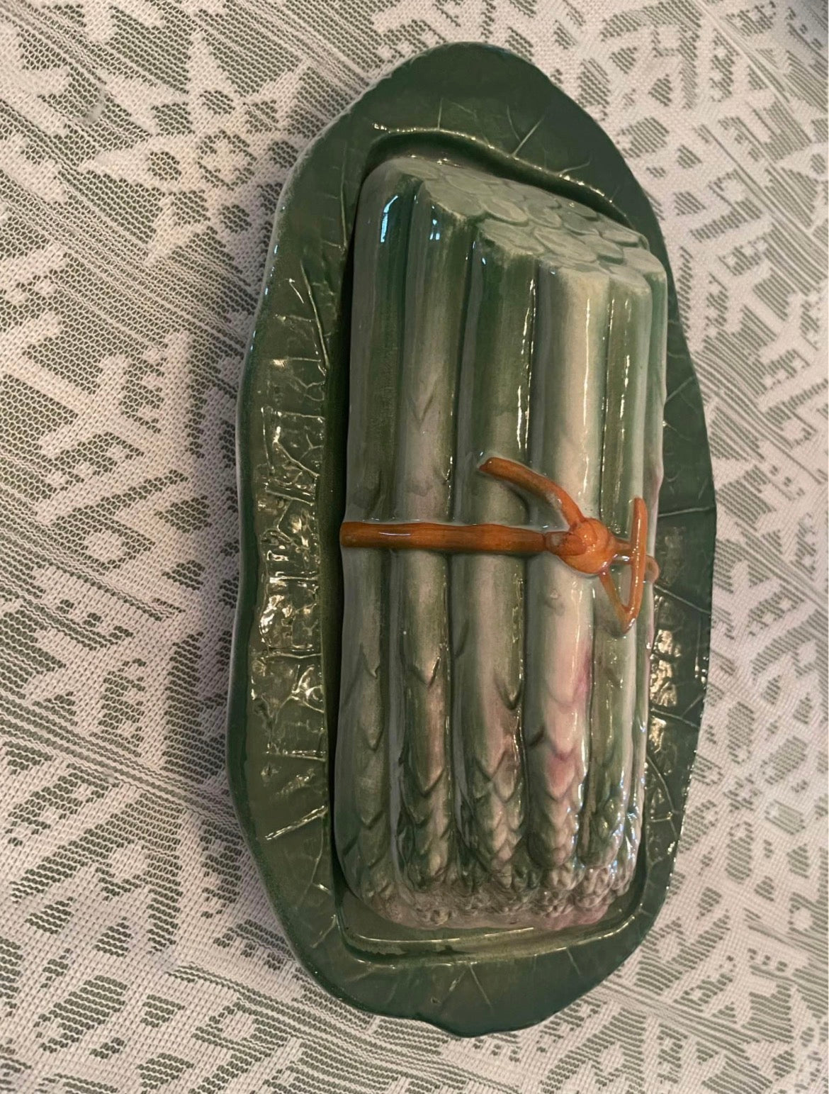 Vintage Bresolin Asparagus Butter Dish Made in Italy & numbered