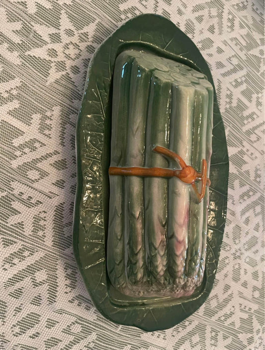 Vintage Bresolin Asparagus Butter Dish Made in Italy & numbered