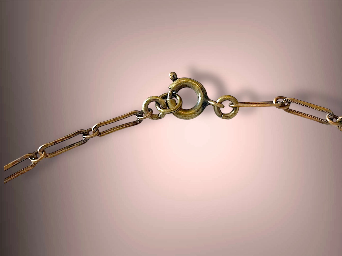 Art Nouveau Czech Brass Blue Art Glass & Saphire Chrystal Filigree Floral Stamped Necklace